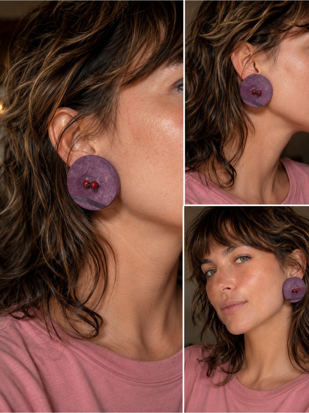 Vintage buttons made into earings.